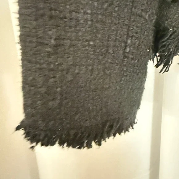 Serena Kay Paris Black Tweed Fringe Blazer | French Bouclé Jacket | Size 36/4-6 - Picture 5 of 11